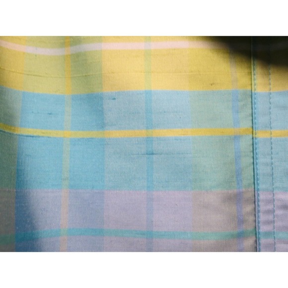 MURELI Sz S Small 100% Silk Aqua Blue Green Plaid Lined Jacket w/ Tags - Picture 3 of 15